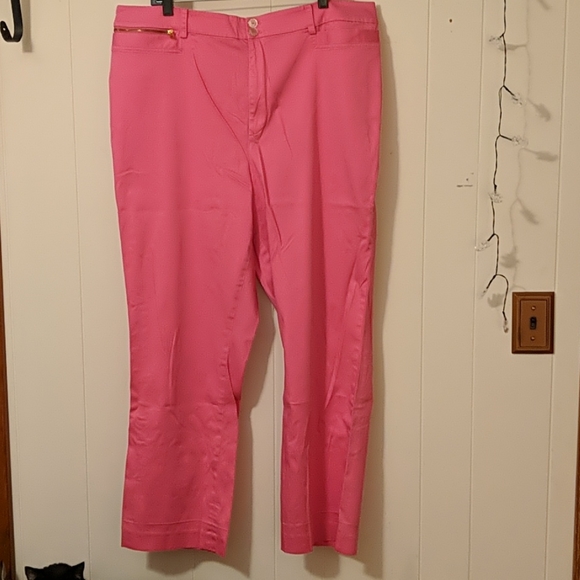 Lauren by RL bubblegum pink straight leg pant 20w